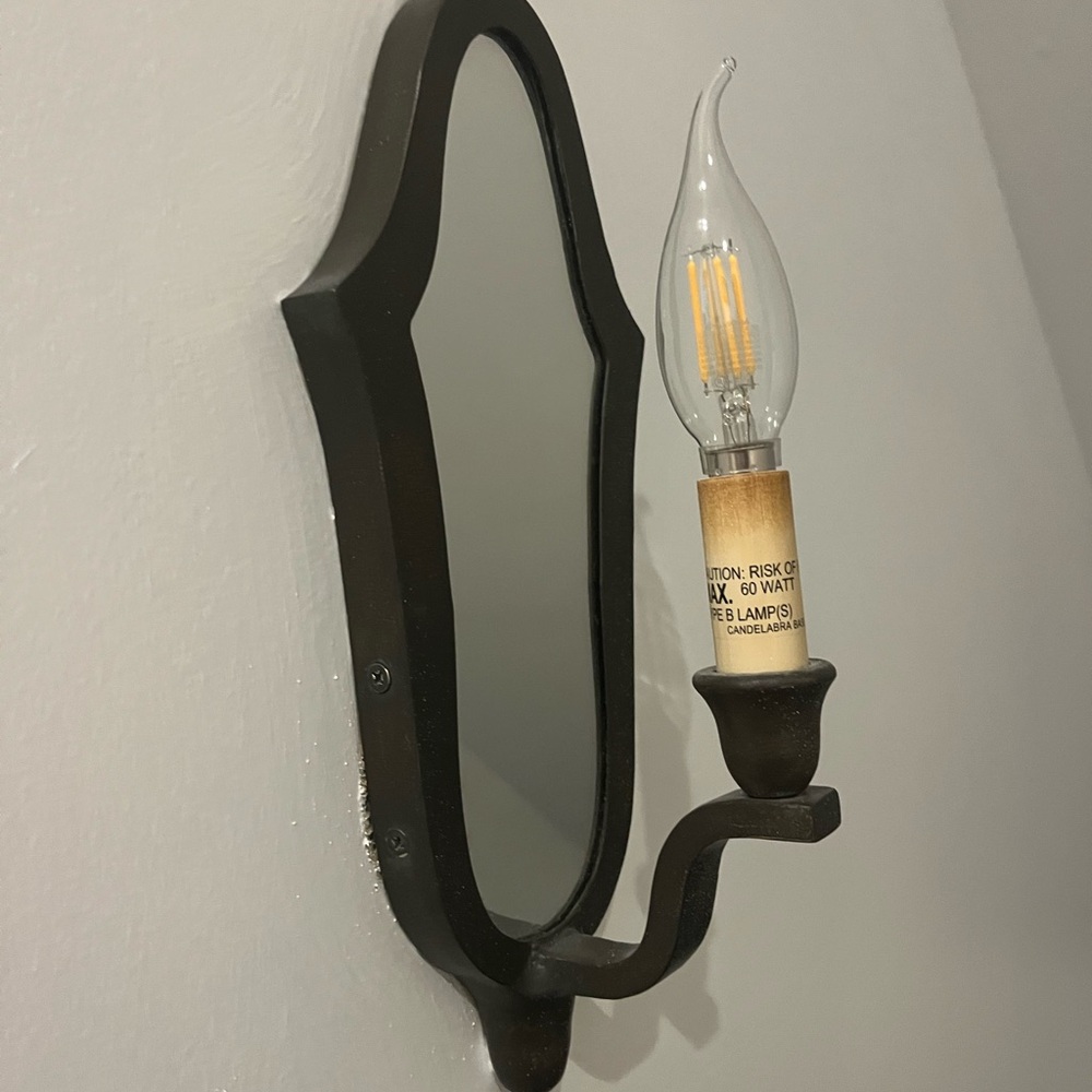 Elegant Black Wall Sconce Mirror